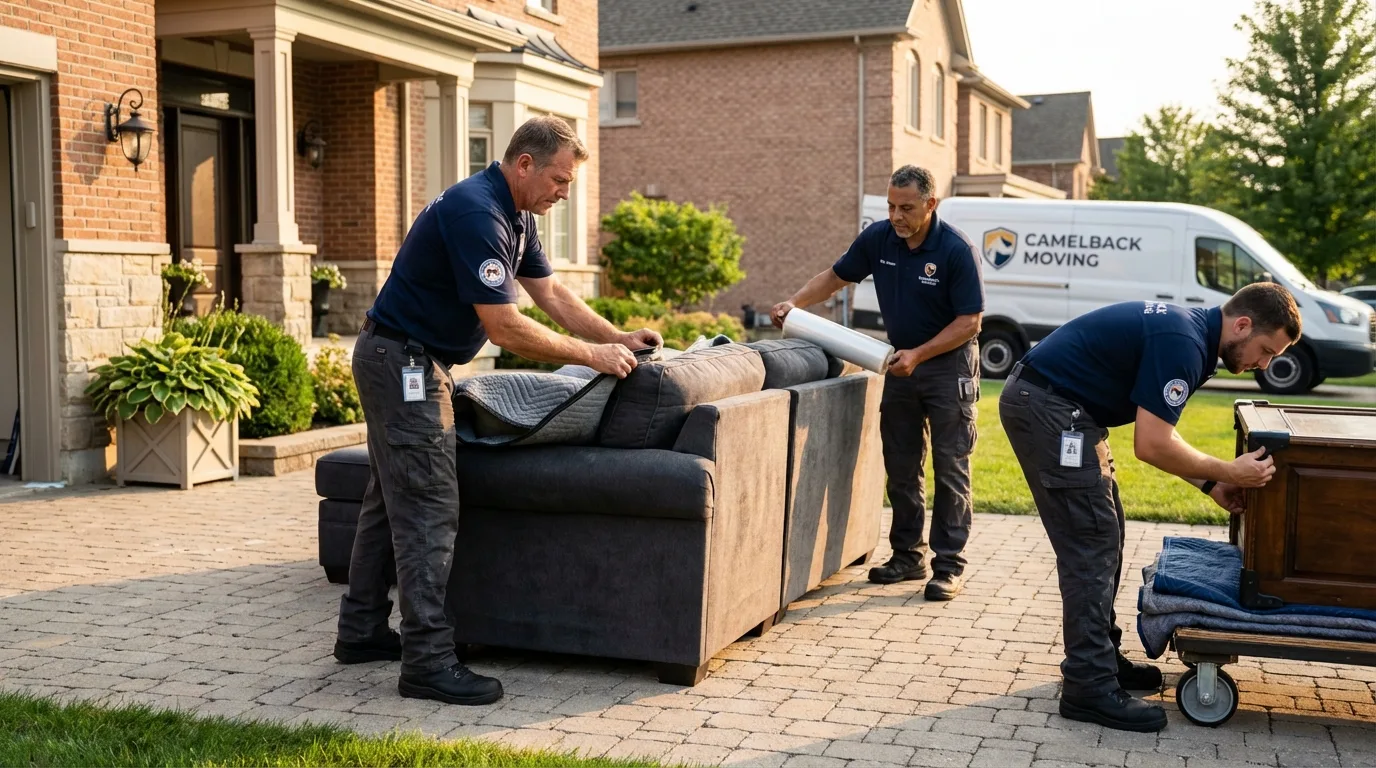 Large estate moving crew wrapping furniture in Sewanee, TN
